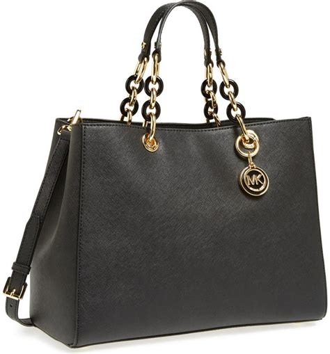 michael kors large cynthia saffiano satchel black|Cynthia Saffiano Leather Satchel .